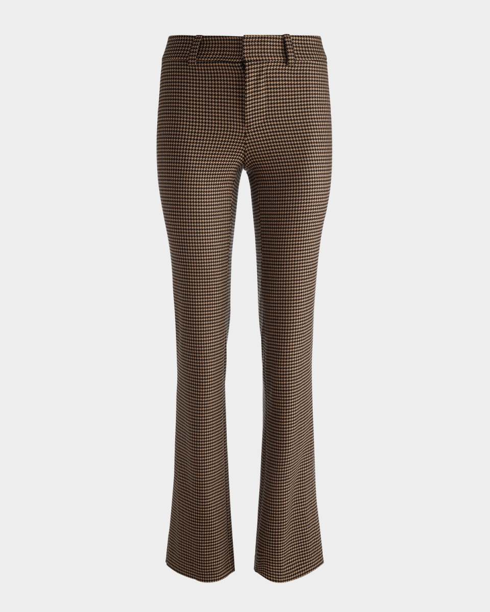 New Olivia Mini Houndstooth Low-Rise Slim Flare Trousers